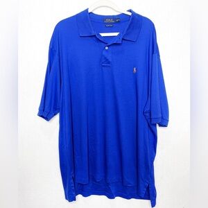 Polo Ralph Lauren Pima Soft Touch Short Sleeve Blue Polo Shirt Size 2XLT Preppy